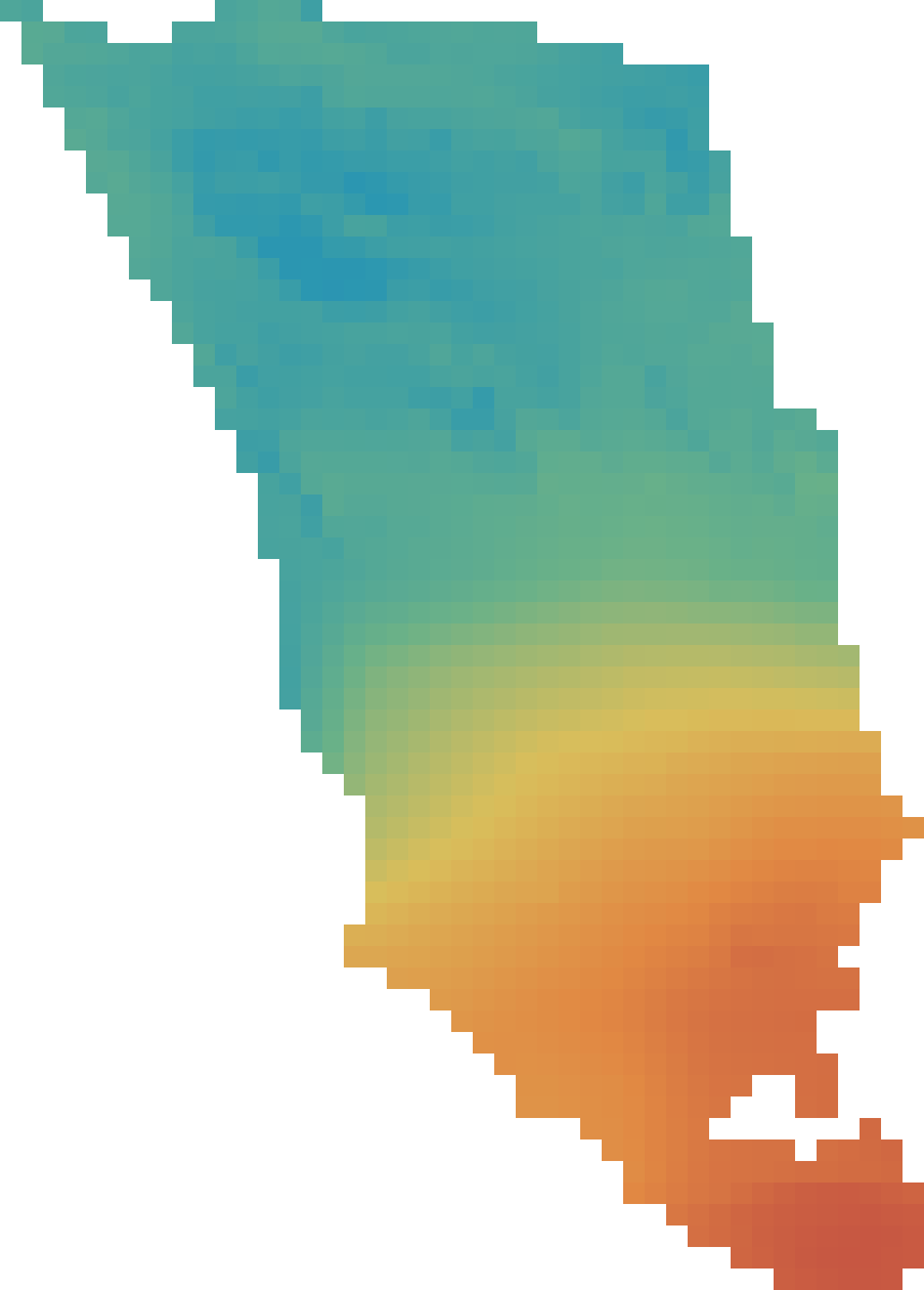 Colour map of modelled annual solar electricity output across Clarendon.