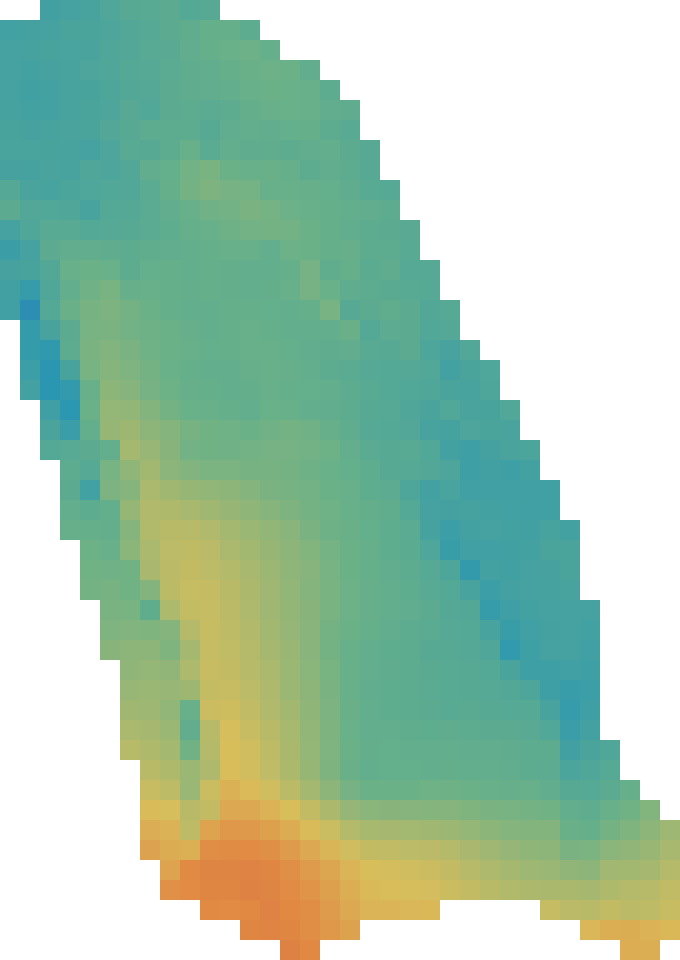 Colour map of modelled annual solar electricity output across Manchester.