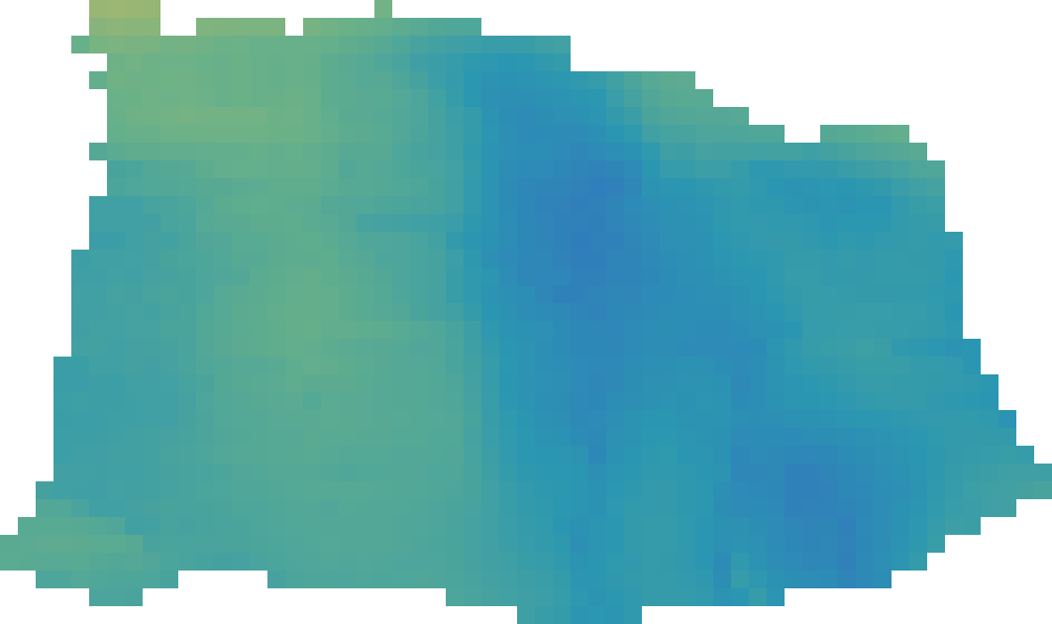 Colour map of modelled annual solar electricity output across St Ann.