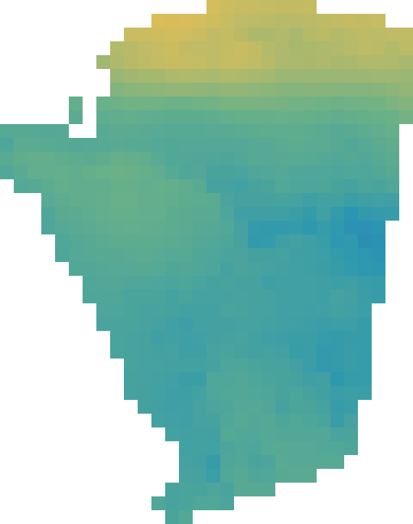 Colour map of modelled annual solar electricity output across St James.