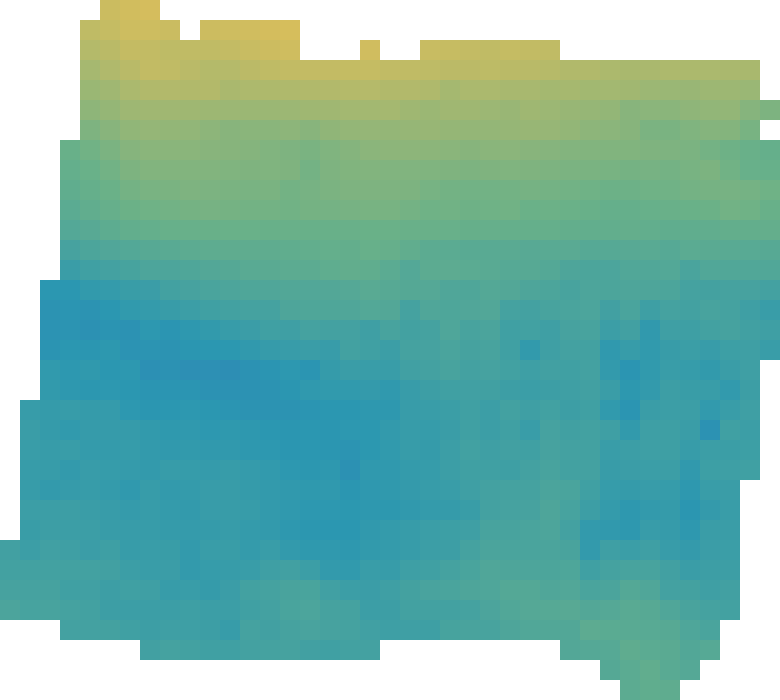 Colour map of modelled annual solar electricity output across Trelawny.