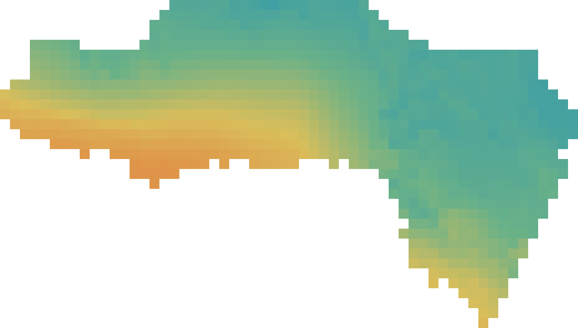 Colour map of modelled annual solar electricity output across Westmoreland.
